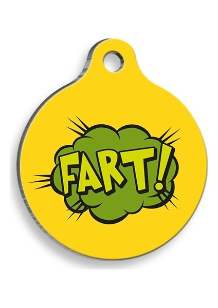 Fart! Yuvarlak Şekilli Kedi ve Köpek Künyesi Medium 2,6 x 3,8 cm