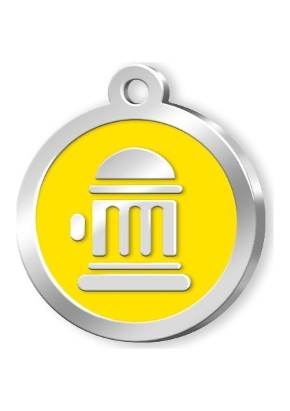 Mineli Seri Yangın Musluğu Desenli Künye Sarı