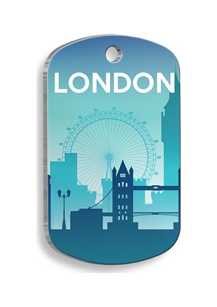 Londra Figür Asker Kedi ve Köpek Künyesi Large 2,9 x 5 cm