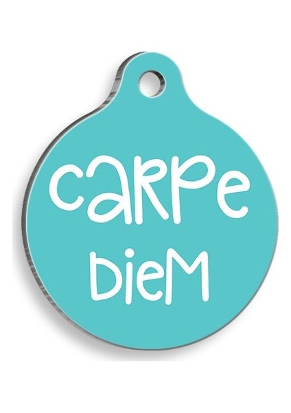 Carpe Diem Yuvarlak Kedi ve Köpek Künyesi Medium 3 cm