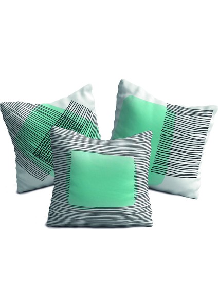 Alban Home Turkuaz Desenli Üçlü Yastık Kılıfı Seti fiyatları