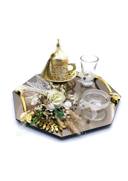 Damat Kahve Fincanı Tepsisi SEKIZGEN BEYAZ 53118
