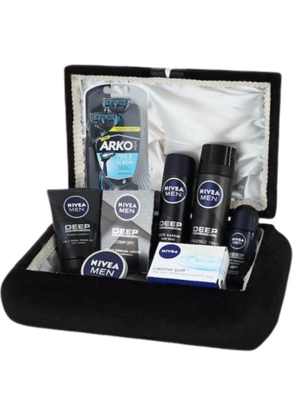 Erkek Bakım Seti - Damat Çeyiz Nişan Sandık Bohça Seti