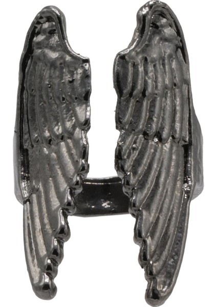 Kadın Antrasit Lak Kaplama Ayarlanabilir Melek Kanadı Yüzük indirimleri