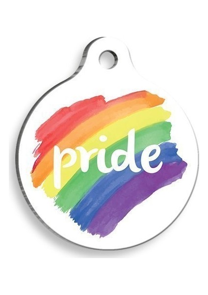 Gökkuşağı Pride 2 Yuvarlak Kedi ve Köpek Künyesi Medium: 3 Cm.