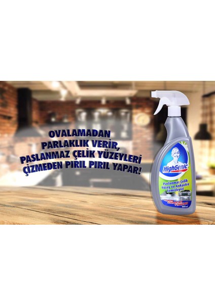 Paslanmaz Çelik Yüzey ve Ankastre Temizleyici 1000 ml