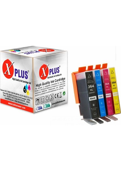 Photosmart Premium C309A/N/G Kartuş Set 4 Renk Takım Muadil Yüksek Kapasite 364XL