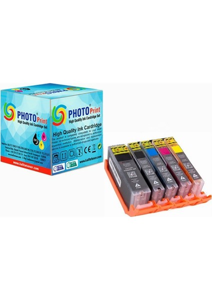 Pixma TS6151 PGI-580XL-CLI-581XL 5 Renk Muadil Kartuş Seti