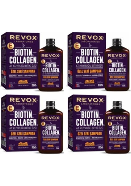 Biotin Collagen At Kuyruğu Dolgunlaştırıcı Şampuan 400 ml x 4