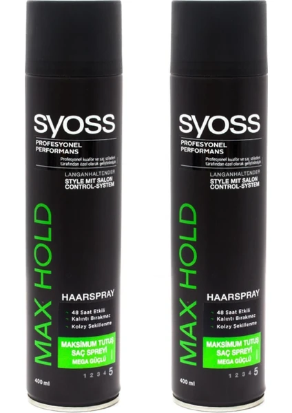 Saç Spreyi Max Hold 400 Ml. x 2 Adet