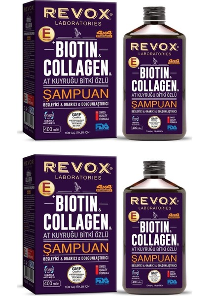 Biotin ve Collagen - At Kuyruğu Bitki Özlü Şampuan 2'li Set