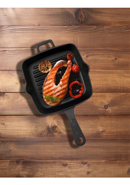 Döküm Izgara Tavası 20 x 20 cm Metal Saplı Tava