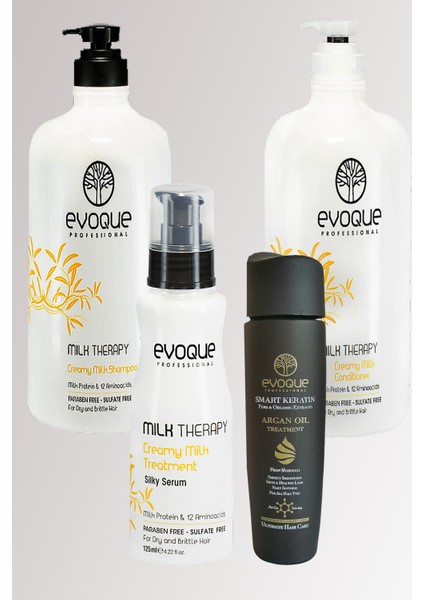 Milk Therapy Sülfatsız Şampuan 1000ML +Saç Kremi 1000ML +Saç Serumu+Organik Argan Yağ 125ML