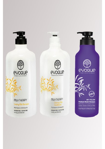 Milk Therapy Sülfatsız Şampuan+ Saç Kremi + Anti-Yellow Silver Şampuan 1000ML