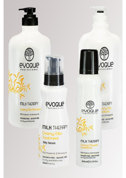 Milk Therapy Sülfatsız Şampuan +Saç Kremi +Therapy Saç Serumu+Bakım Köpüğü