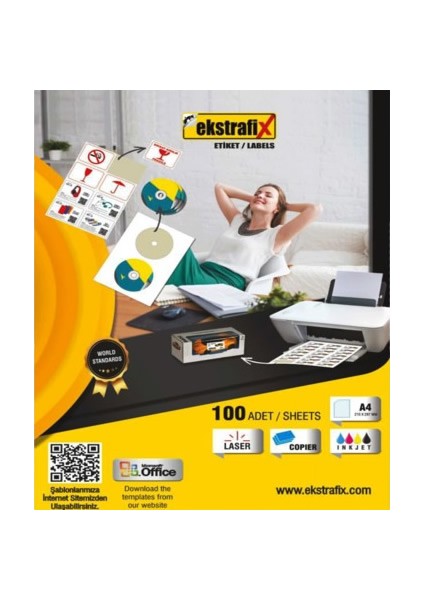 RC-002 B 15 mm Beyaz Ofis Etiket