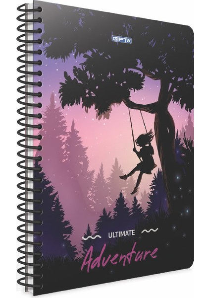 A4 100 Yaprak Çizgili Adventure Spiralli Karton Kapaklı Defter