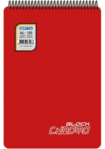 Chromo Block A4 80 Yaprak Kareli Bloknot