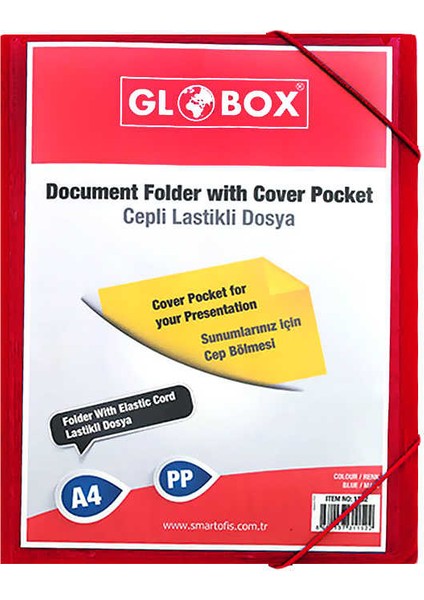 1158 Cepli Lastikli Kırmızı Sunum Dosyası