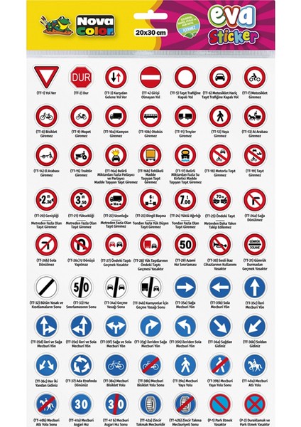 NC-694 Trafik İşaretleri 2 Sticker Eva