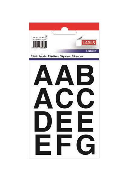 STC-425 2 Adet Şeffaf Harf Etiketi