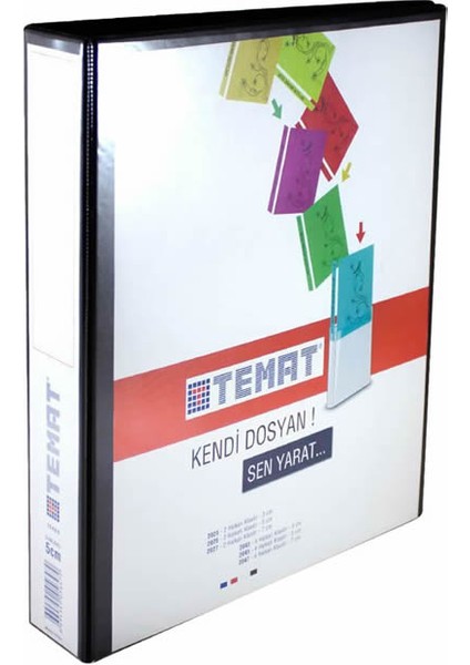 2025 2 Halkalı 5 cm Siyah Klasör