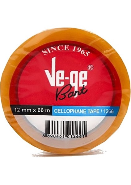 12 mm x 66 Mavi Şeritli Cellulose Bant