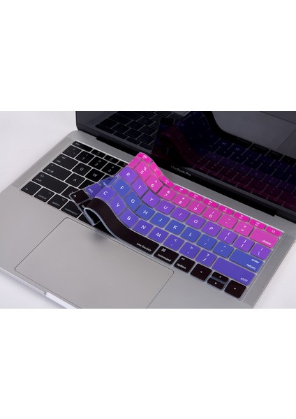 Laptop Macbook Pro Klavye Kılıf US(ABD) İngilizce Baskılı A1534 A1708 ile Uyumlu Ombre