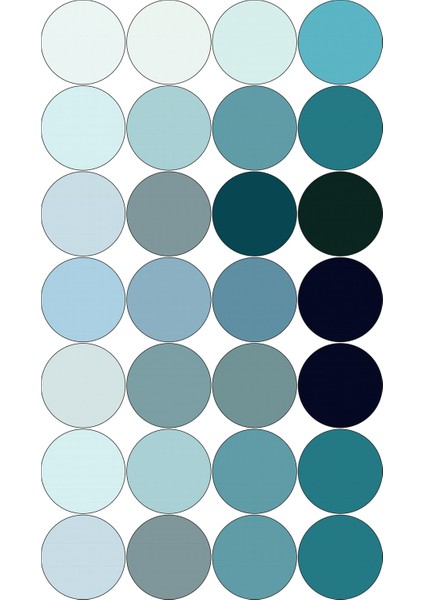 Mavi Tonlarında Yuvarlak Sticker