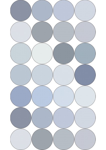 Açık Mavi Tonlarında Yuvarlak Sticker