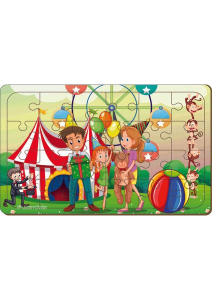 4 Adet 24 Parça Ahşap Puzzle Yapboz Set-6