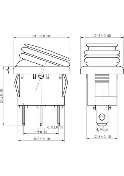 Körüklü Işıklı Anahtar Kırmızı, On-Off 3 Pin - Düğme Buton Switch