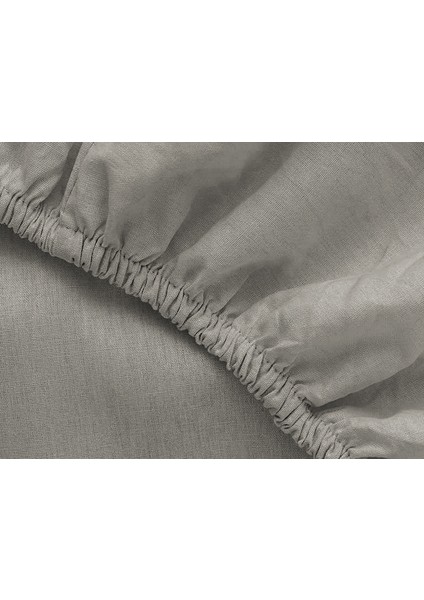 Düz Pamuklu Super King Lastikli Çarşaf 200 x 200 cm Çakıl Taşı