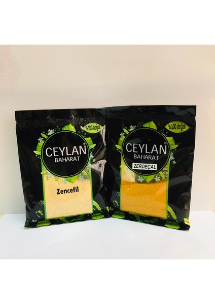 Ceylan Baharat Öğütülmüş Zencefil 30 gr + Zerdeçal 30 gr