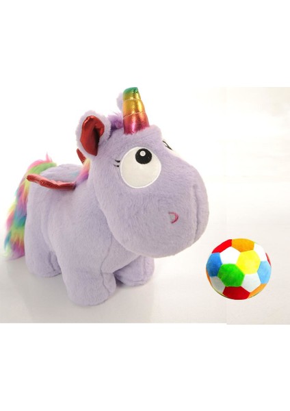 Ithal 1. Kalite Peluş Kanatlı Unicorn 50 cm ve Çıngılaklı Sofft Top