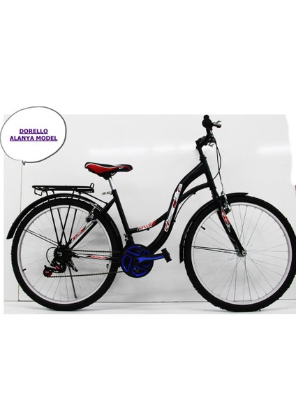 Alanya Model Dorello Bisiklet 2610 Model 26 Jant Bisiklet Şehir Alanya Model Siyah Bisiklet