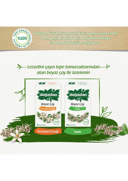 Beyaz Çay 18'li Bardak Poşet 2 Paket Sade Ferahlatıcı Lezzet ile indirimleri