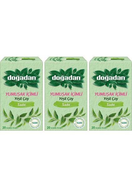 Yeşil Çay Yumuşak Içimli 20’li Bardak Poşet x 3