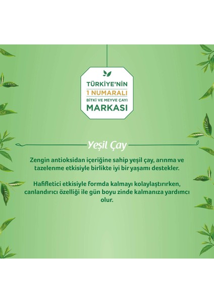 Yeşil Çay Yumuşak Içimli 20’li Bardak Poşet x 3