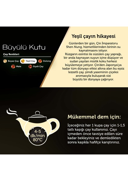 Büyülü Kutu Yeşil Çay Yaseminli Dökme Çay X2 indirimleri