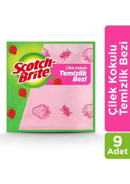 Scotch-Brıte Çilek Kokulu Temizlik Bezi 3'lü x 3 (9 'lu)