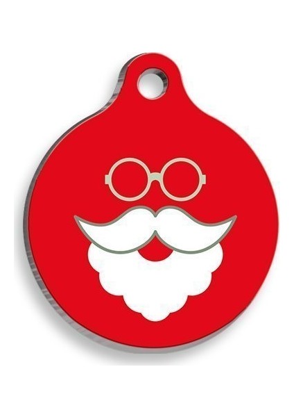 Christmas Serisi Hipster Santa Comics Yuvarlak Kedi ve Köpek Künyesi