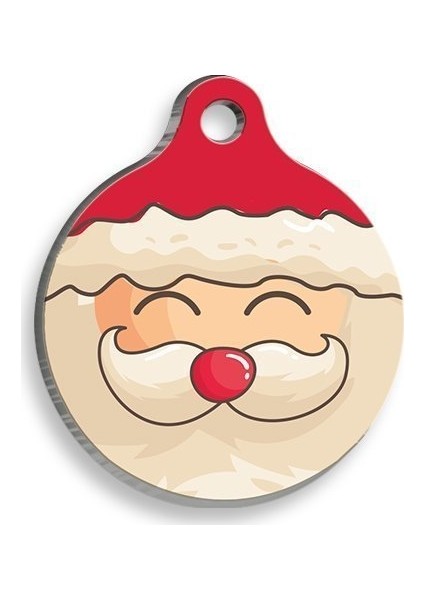 Christmas Serisi Santa Comics Yuvarlak Kedi ve Köpek Künyesi