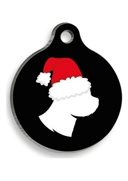 Christmas Serisi Yorkie Suliet Yuvarlak Kedi ve Köpek Künyesi