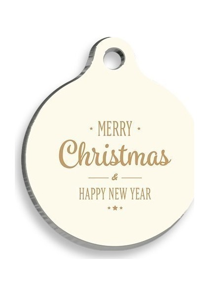 Christmas Serisi Gift Pattern Yuvarlak Kedi ve Köpek Künyesi
