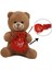 Sevgiliye Özel, Elinde Badem Şekeri Kesesi ile Peluş Boz Ayıcık-30 cm 1