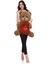 Sevgiliye Özel, Elinde Badem Şekeri Kesesi ile Peluş Boz Ayıcık-30 cm 2