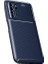 Huawei P40 Lite 5g Kılıf Karbon Desenli Lux Silikon + Cam Ekran Koruyucu Lacivert 1