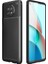 Xiaomi Redmi Note 9 5g Kılıf Karbon Desenli Lux Silikon + Nano Ekran Koruyucu Siyah 1