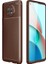 Xiaomi Redmi Note 9 Pro 5g Kılıf Karbon Desenli Lux Silikon + Tam Kaplayan 6d Nano Ekran Koruyucu Kahverengi 1